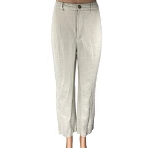 Reformation Women's Gray Linen High Waisted Straight Trousers Pants Size 2